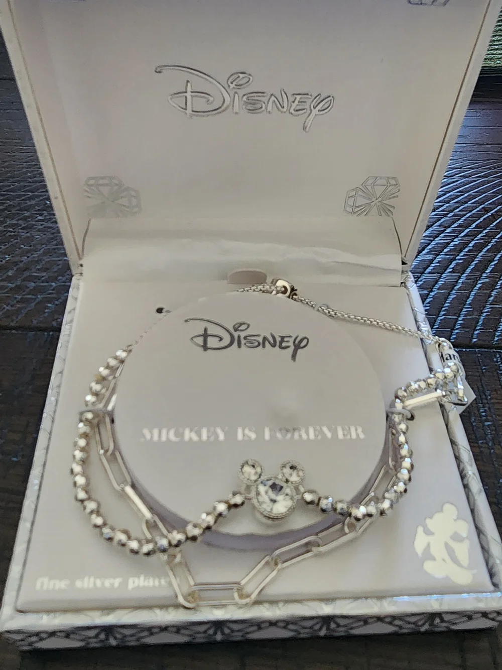 Disney Silver-Plated Mickey Crystal Bracelet - Silver - Picture 3 of 14